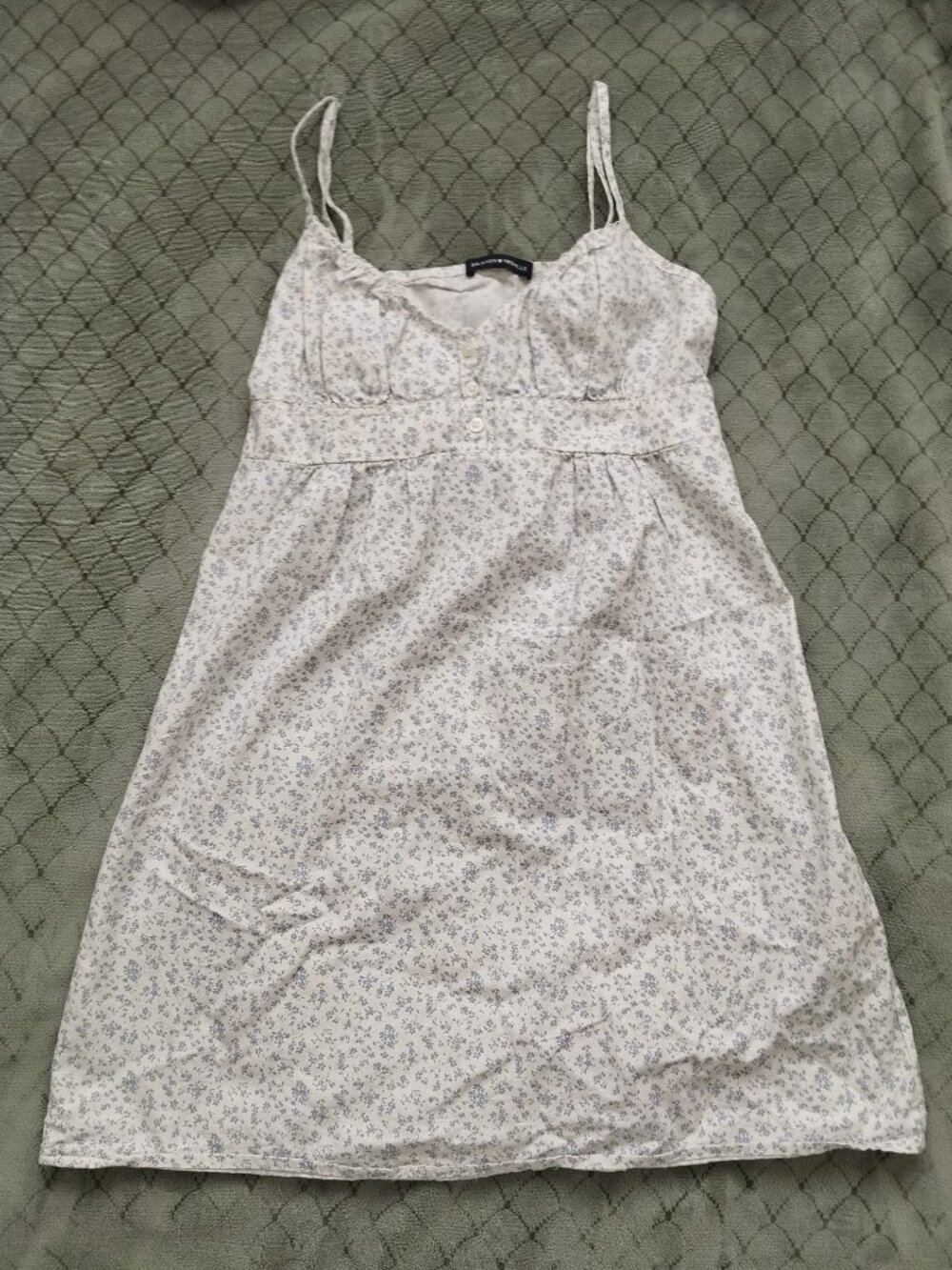 brandy melville blue floral babydoll mini dress